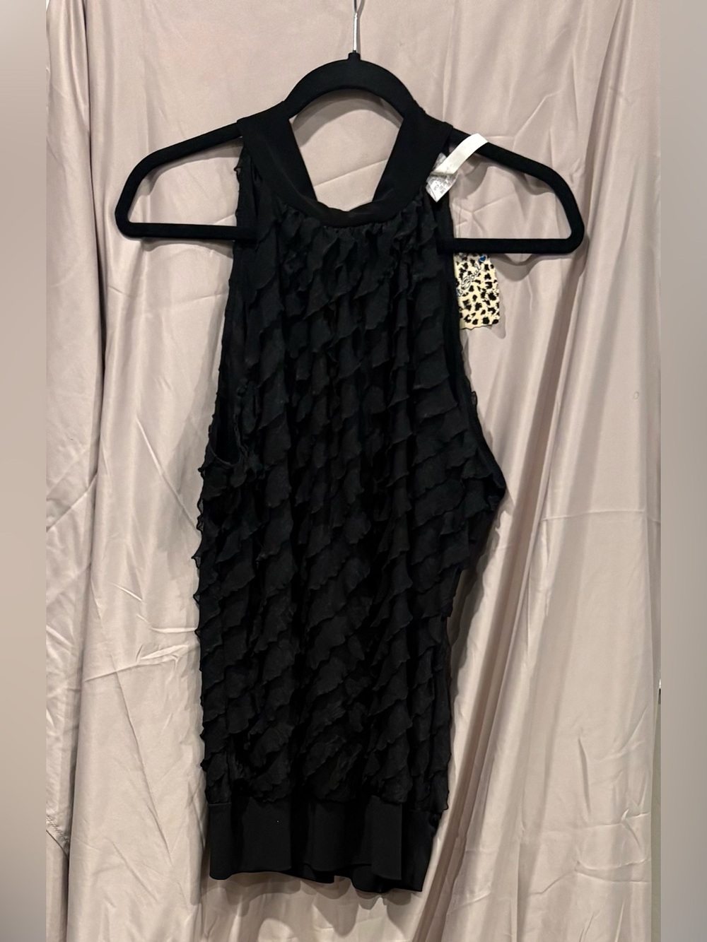 HeartSoul Black One-Shoulder Ruffle Tank Dress